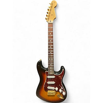 Used Fender Deluxe Stratocaster 3 Tone Sunburst Solid Body Electric Guitar