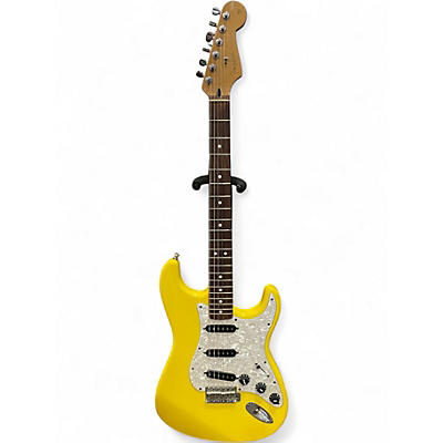 Used Fender Deluxe Stratocaster Yellow Solid Body Electric Guitar