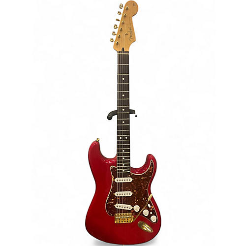 Used Fender Deluxe Stratocaster trans red Solid Body Electric Guitar trans red