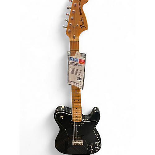 Used Fender Deluxe Telecaster Black Solid Body Electric Guitar Black
