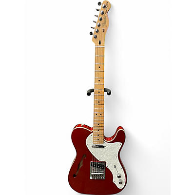 Used Fender Deluxe Thinline Telecaster Red Hollow Body Electric Guitar