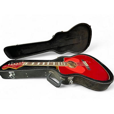 Used Fender Dick Dale Signature Malibu SCE Red Acoustic Electric Guitar