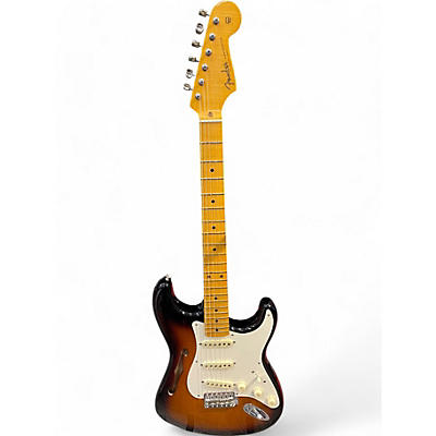 Used Fender Eric Johnson Thinline Stratocaster 2 Tone Sunburst Hollow Body Electric Guitar