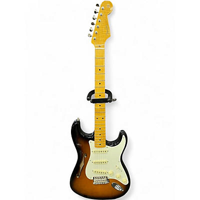 Used Fender Eric Johnson Thinline Stratocaster Tobacco Sunburst Hollow Body Electric Guitar