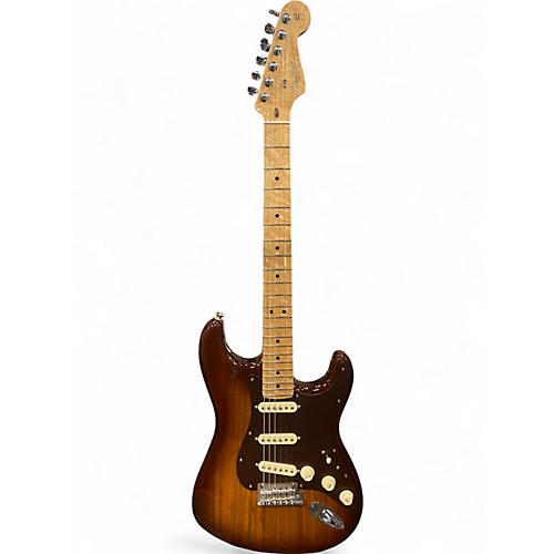 Used Fender Exotic Series Shedua Top Stratocaster Sunburst Solid Body Electric Guitar Sunburst