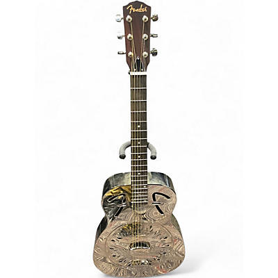 Used Fender FR-55 RESONATOR Chrome Acoustic Guitar