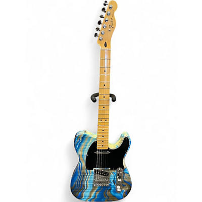 Used Fender FSR STANDARD LIMITED EDITION TELECASTER SWIRL BOWLING BALL SWIRL BLUE AND GOLD Solid Body Electric Guitar