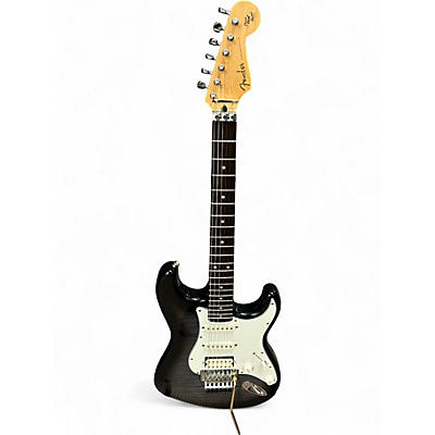 Used Fender Foto Flame Stratocaster Floyd Black Burst Solid Body Electric Guitar