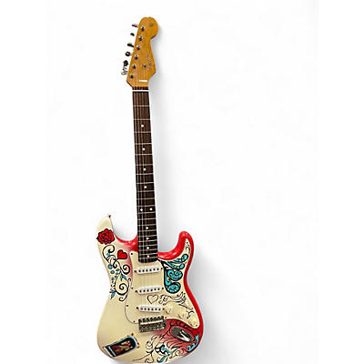 Used Fender Hendrix Partscaster  Hand Painted Solid Body Electric Guitar
