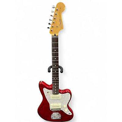 Used Fender Hybrid II Jazzmaster Quilt Red Beryl Solid Body Electric Guitar