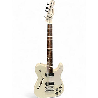 Used Fender JA90 Jim Adkins Thinline Telecaster Alpine White Hollow Body Electric Guitar