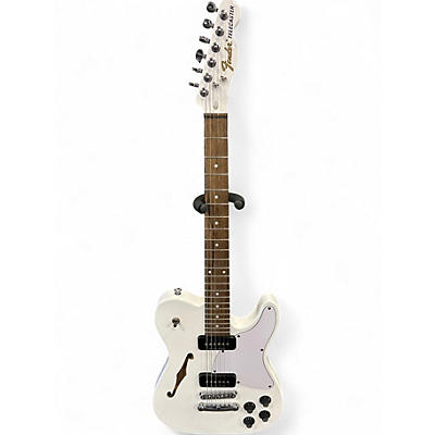 Used Fender JA90 Jim Adkins Thinline Telecaster Arctic White Hollow Body Electric Guitar
