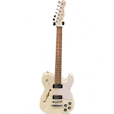 Used Fender JA90 Jim Adkins Thinline Telecaster Arctic White Hollow Body Electric Guitar