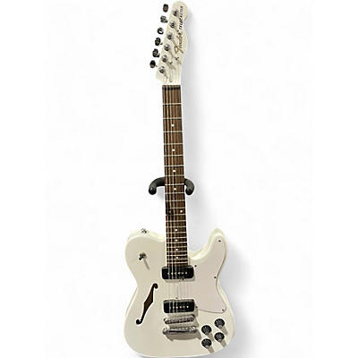 Used Fender JA90 Jim Adkins Thinline Telecaster Arctic White Hollow Body Electric Guitar