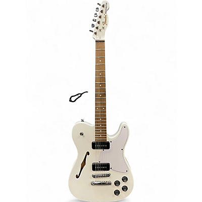 Used Fender JA90 Jim Adkins Thinline Telecaster Arctic White Hollow Body Electric Guitar