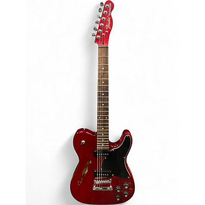Used Fender JA90 Jim Adkins Thinline Telecaster Crimson Red Transparent Hollow Body Electric Guitar