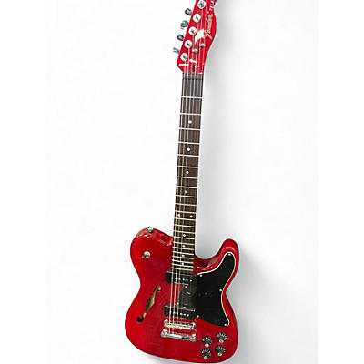 Used Fender JA90 Jim Adkins Thinline Telecaster Trans Red Hollow Body Electric Guitar