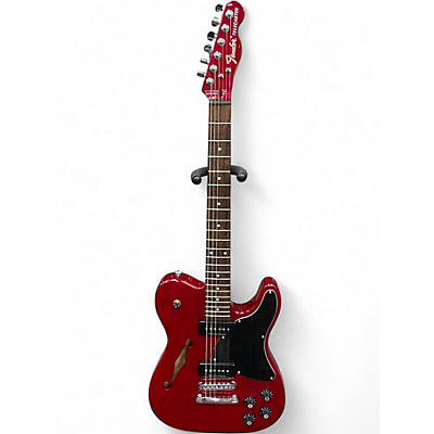 Used Fender JA90 Jim Adkins Thinline Telecaster Transparent Crimson Red Hollow Body Electric Guitar
