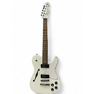 Used Fender JA90 Jim Adkins Thinline Telecaster White Hollow Body Electric Guitar