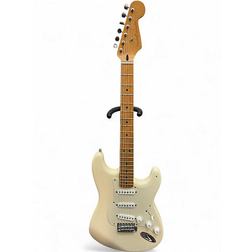 Used Fender JIMMY VAUGHN STRATOCASTER Olympic White Solid Body Electric Guitar Olympic White