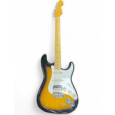 Used Fender JV STRATOCASTER HSS 2 Tone Sunburst Solid Body Electric Guitar