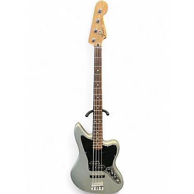 Used Fender Jaguar Bass Silver Electric Bass Guitar