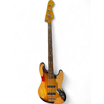 Used Fender Jazz Bass Modified Sunburst Relic Electric Bass Guitar