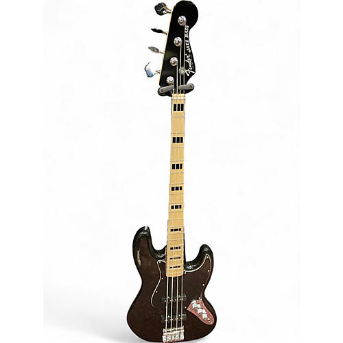 Used Fender Jazz Bass w/ aftermarket neck Black Electric Bass Guitar Black
