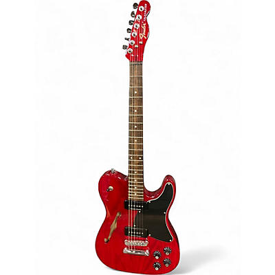 Used Fender Jim Adkins JA-90 Transparent crimson Hollow Body Electric Guitar
