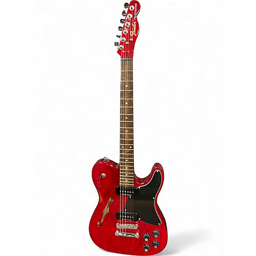 Used Fender Jim Adkins JA-90 Transparent crimson Hollow Body Electric Guitar Transparent crimson