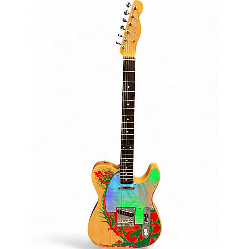 Used Fender Jimmy Page Dragon Art Telecaster Natural Solid Body Electric Guitar Natural