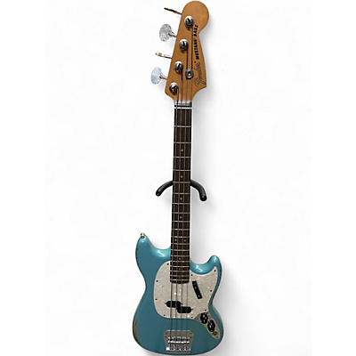 Used Fender Justin Meldal-Johnsen Road Worn Mustang Daphne Blue Electric Bass Guitar