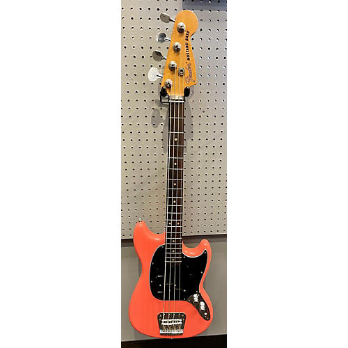 Fender Used Fender Justin Meldal-Johnsen Road Worn Mustang Worn Coral Red Electric Bass Guitar Worn Coral Red