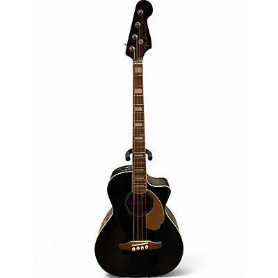 Used Fender Kingman Acoustic Electric Bass Black Acoustic Bass Guitar