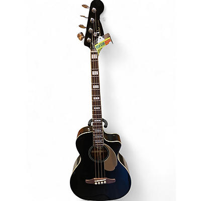 Used Fender Kingman Acoustic Electric Bass Black Acoustic Bass Guitar