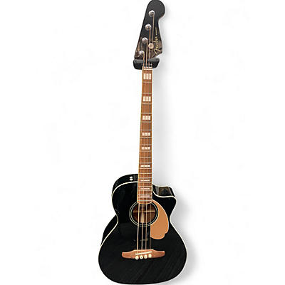 Used Fender Kingman Acoustic Electric Bass Black Acoustic Bass Guitar