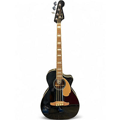 Used Fender Kingman Acoustic Electric Bass Black Acoustic Bass Guitar