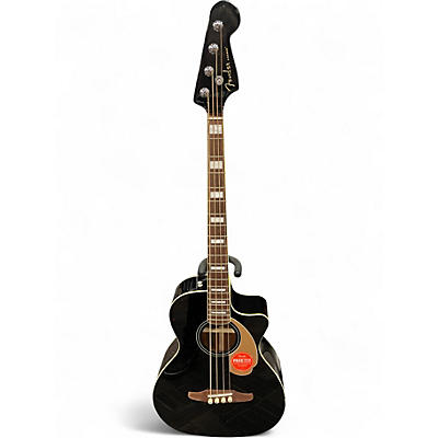 Used Fender Kingman Acoustic Electric Bass Black Acoustic Bass Guitar