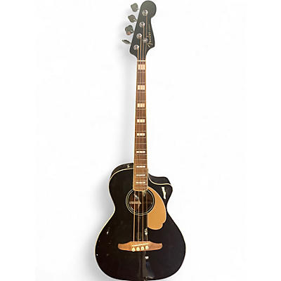 Used Fender Kingman Acoustic Electric Bass Black Acoustic Bass Guitar