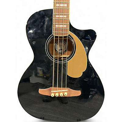Used Fender Kingman Acoustic Electric Bass Black Acoustic Bass Guitar