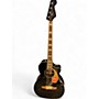 Used Fender Kingman Acoustic Electric Bass Black Acoustic Bass Guitar Black