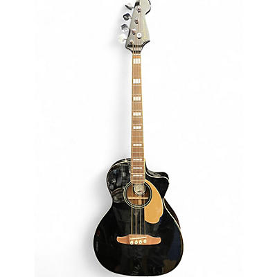 Used Fender Kingman Acoustic Electric Bass Black Acoustic Bass Guitar