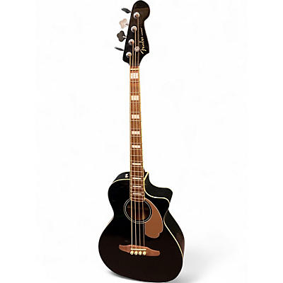 Used Fender Kingman Acoustic Electric Bass Black Acoustic Bass Guitar