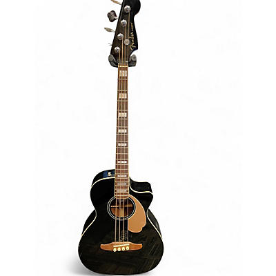 Used Fender Kingman Acoustic Electric Bass Black Acoustic Bass Guitar
