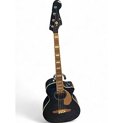 Used Fender Kingman Acoustic Electric Bass Black Acoustic Bass Guitar