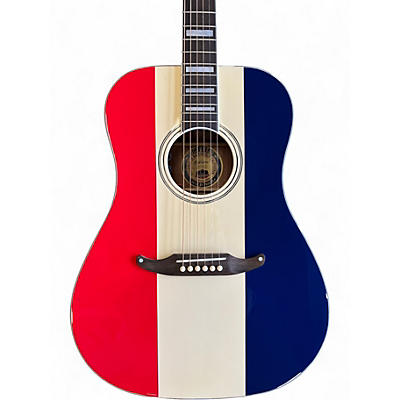 Used Fender Kingman Red White and Blue Acoustic Electric Guitar
