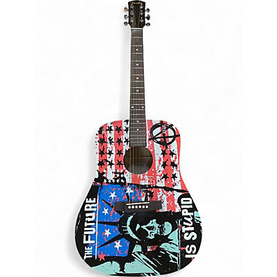 Used Fender Kozik Punk Age Red White and Blue Acoustic Guitar