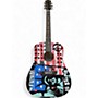 Used Fender Kozik Punk Age Red White and Blue Acoustic Guitar Red White and Blue