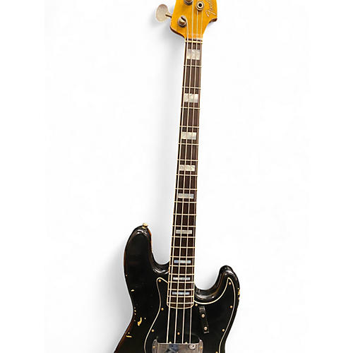 Used Fender LTD CUSTOM JAZZ BASS HREL Black Electric Bass Guitar Black