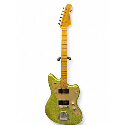 Used Fender Limited Custom Jazzmaster Relic Chartreuse Sparkle Solid Body Electric Guitar